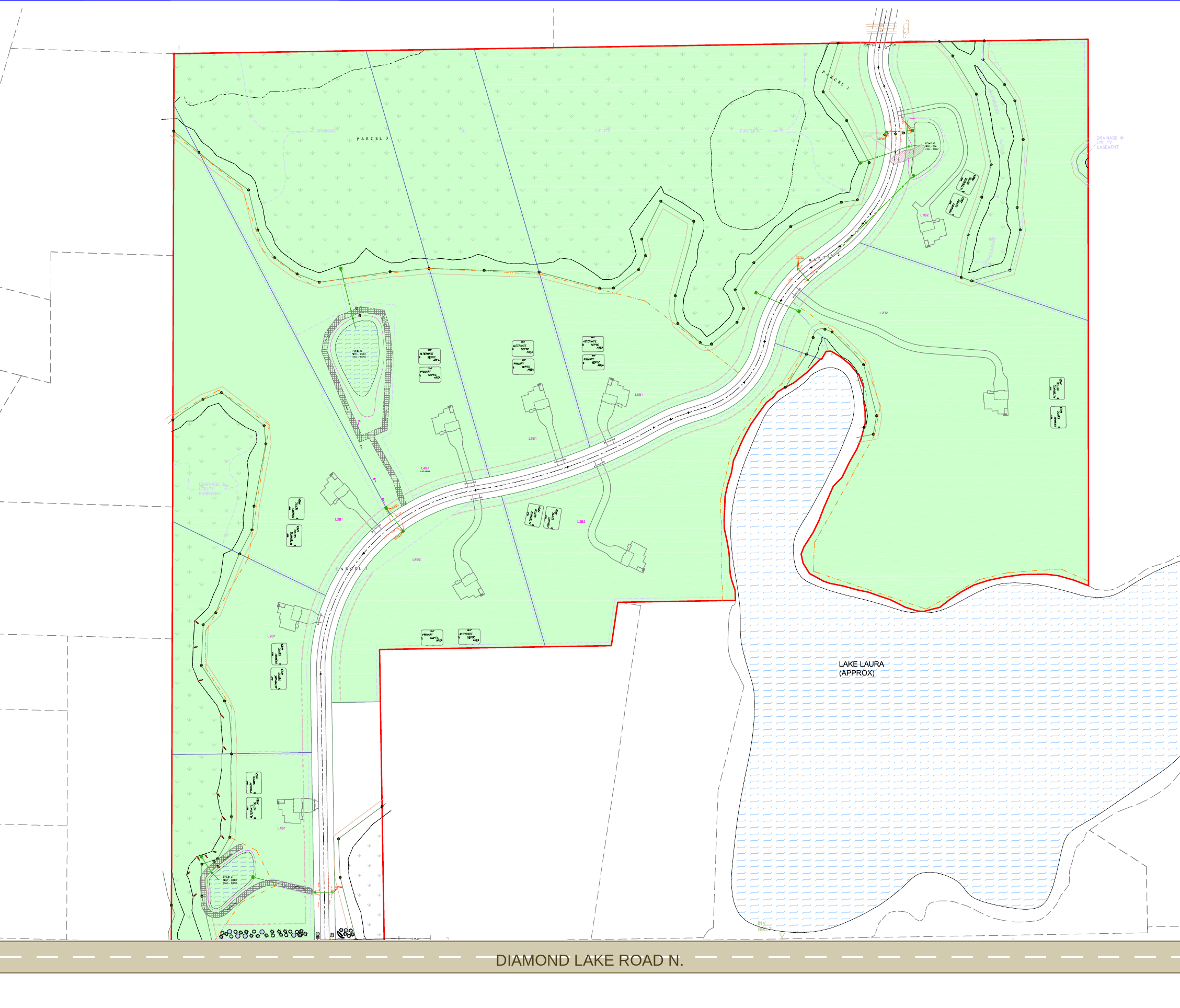 Legacy Woods site plan with numbered lot markers